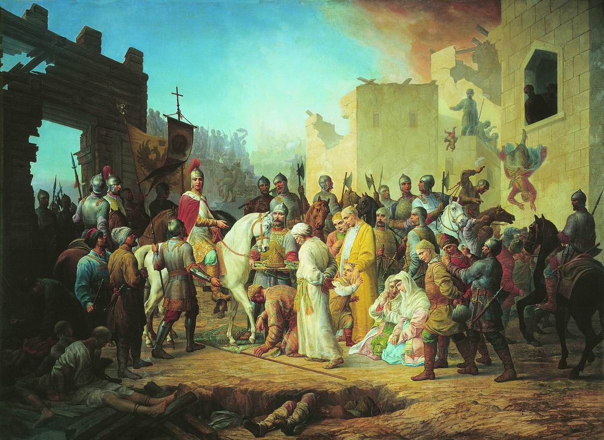 Ajalooline maal sõjameestest ja ratsanikest Kaasani linna juures selle vallutamise ajal 1552. aastal